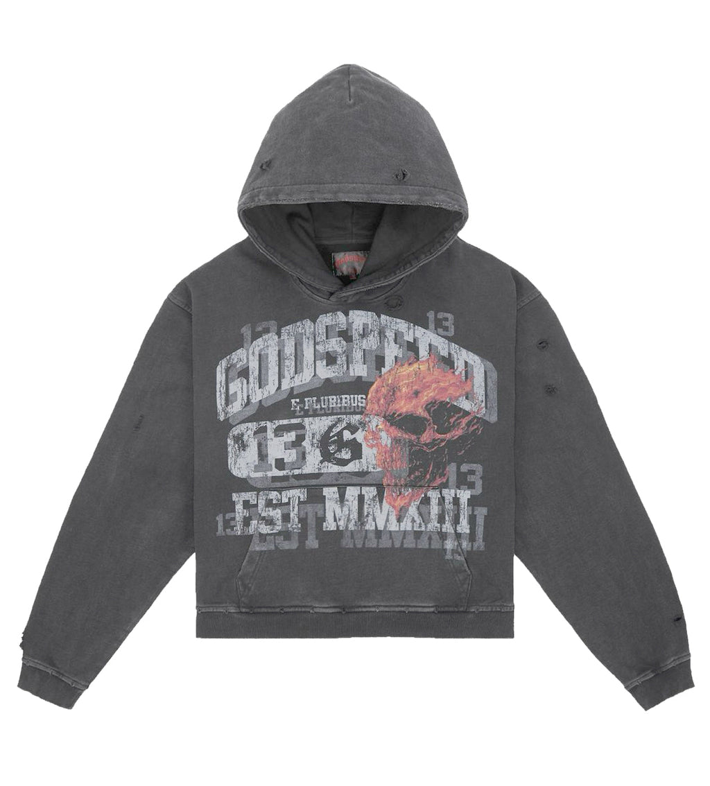 Godspeed Seeing Double Hoodie Washed Grey