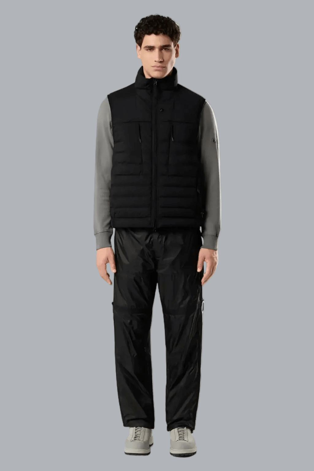 SEAMLESS TUNNEL NYLON DOWN-TC VEST BLACK