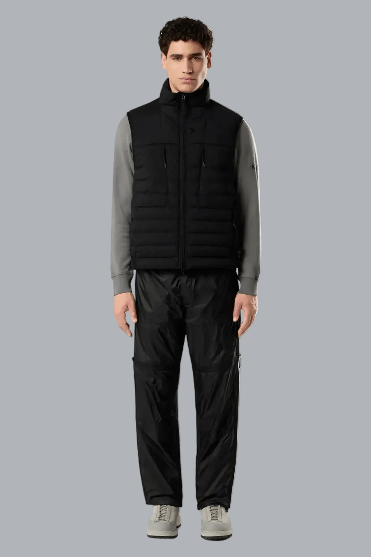 SEAMLESS TUNNEL NYLON DOWN-TC VEST BLACK