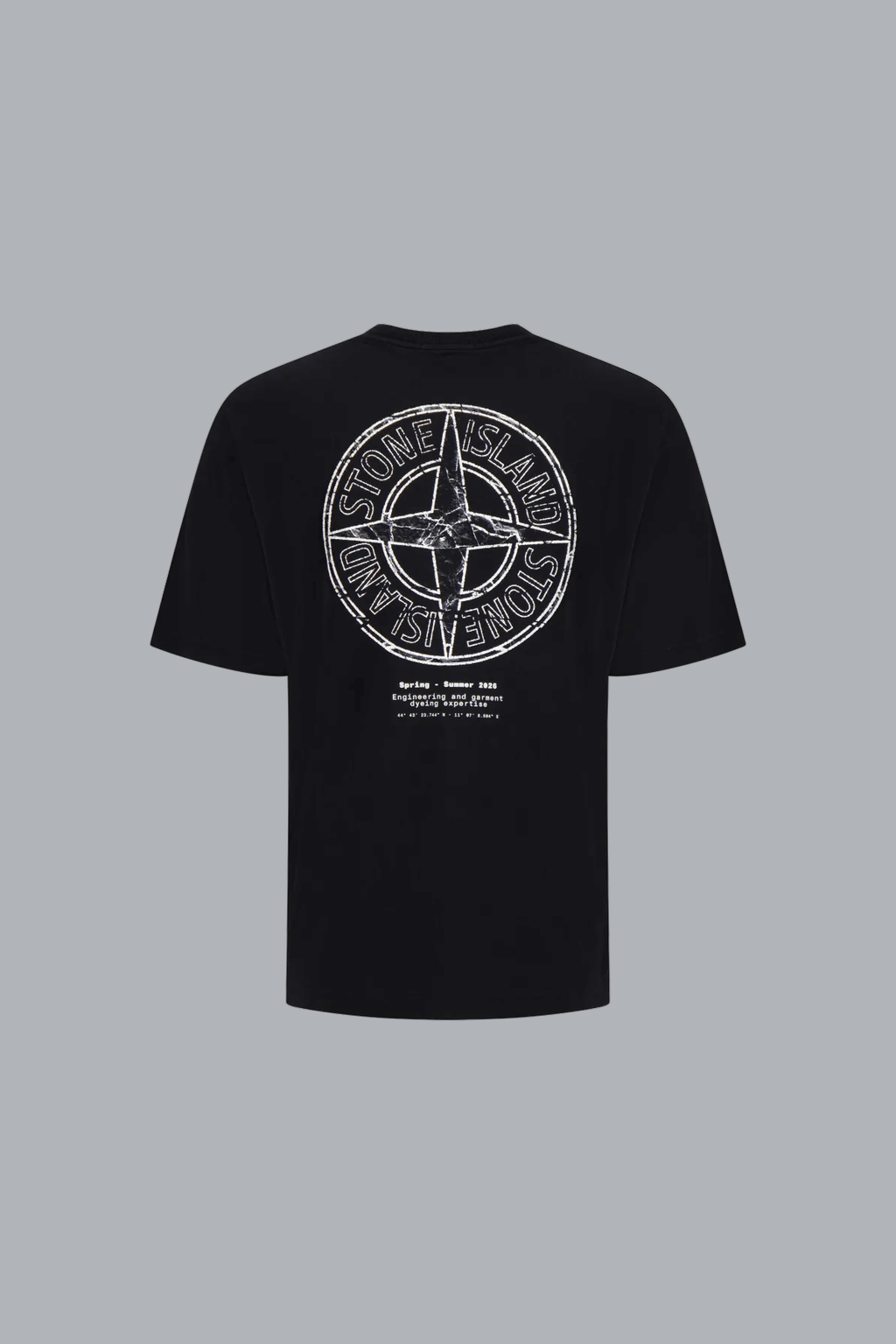 ALL AROUND COMPASS' PRINT ORGANIC COTTON JERSEY T-SHIRT BLACK