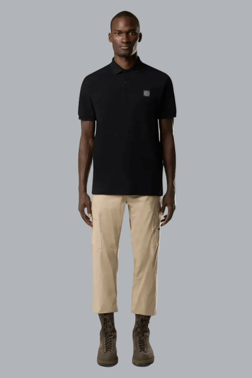 50/2 ORGANIC COTTON PIQUÉ POLO SHIRT BLACK