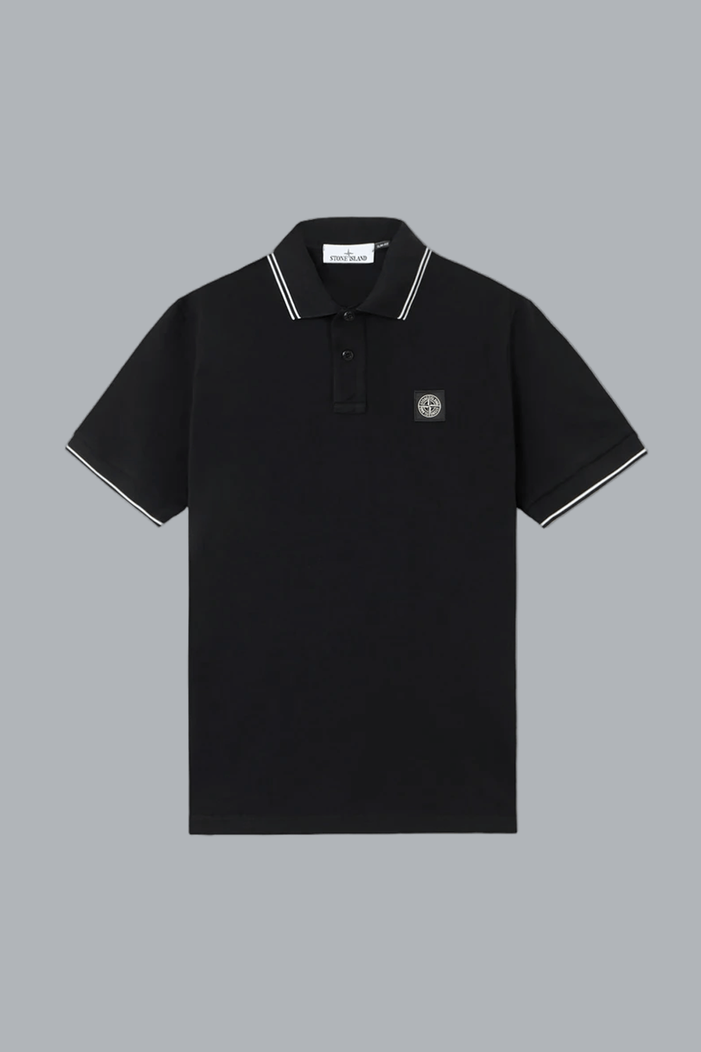 95% ORGANIC COTTON/ 5% ELASTANE PIQUÉ POLO SHIRT BLACK