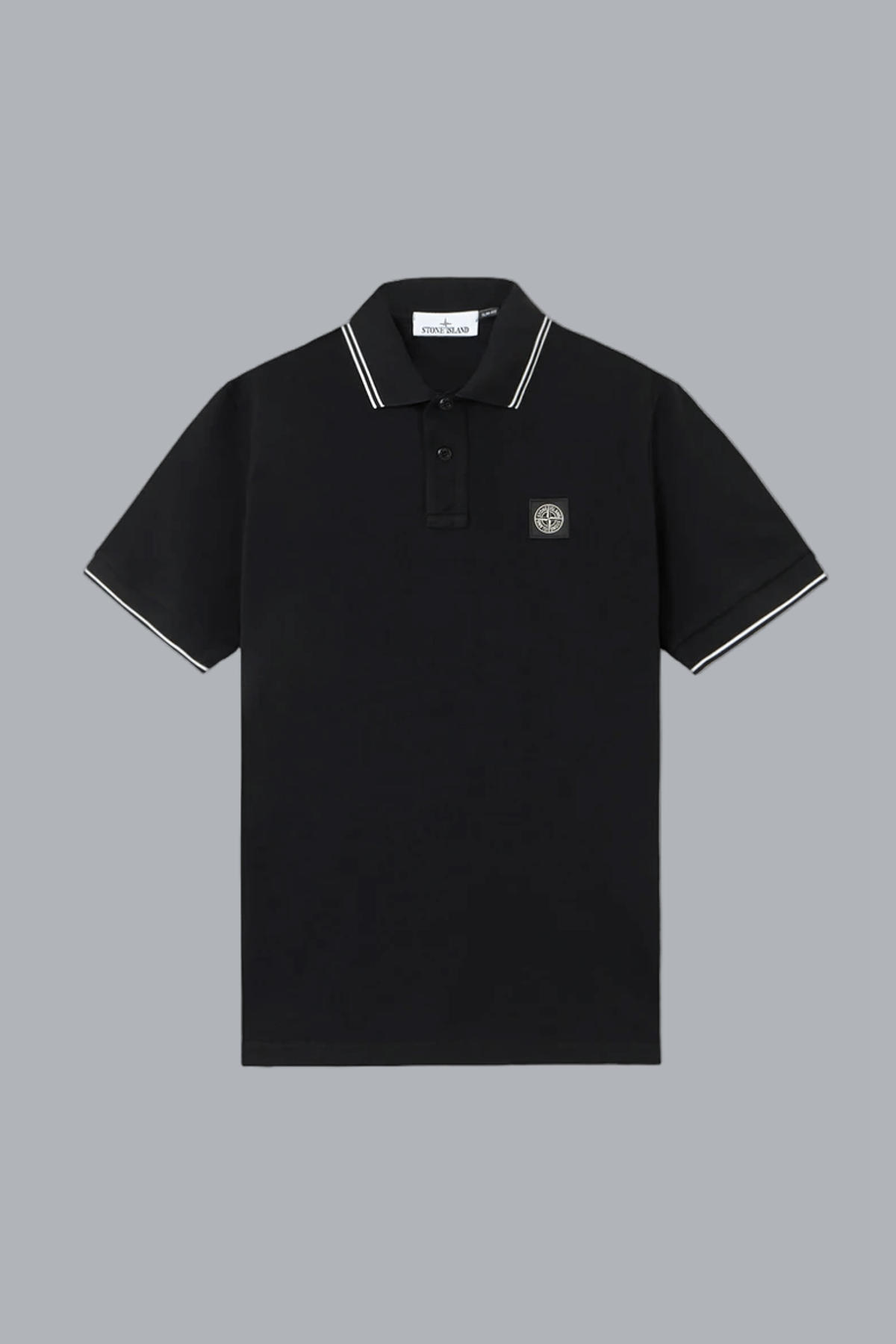 95% ORGANIC COTTON/ 5% ELASTANE PIQUÉ POLO SHIRT BLACK
