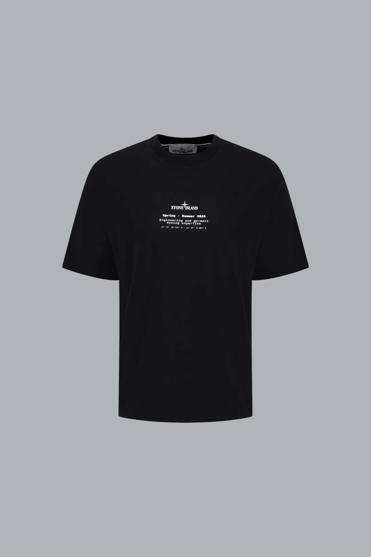 ALL AROUND COMPASS' PRINT ORGANIC COTTON JERSEY T-SHIRT BLACK