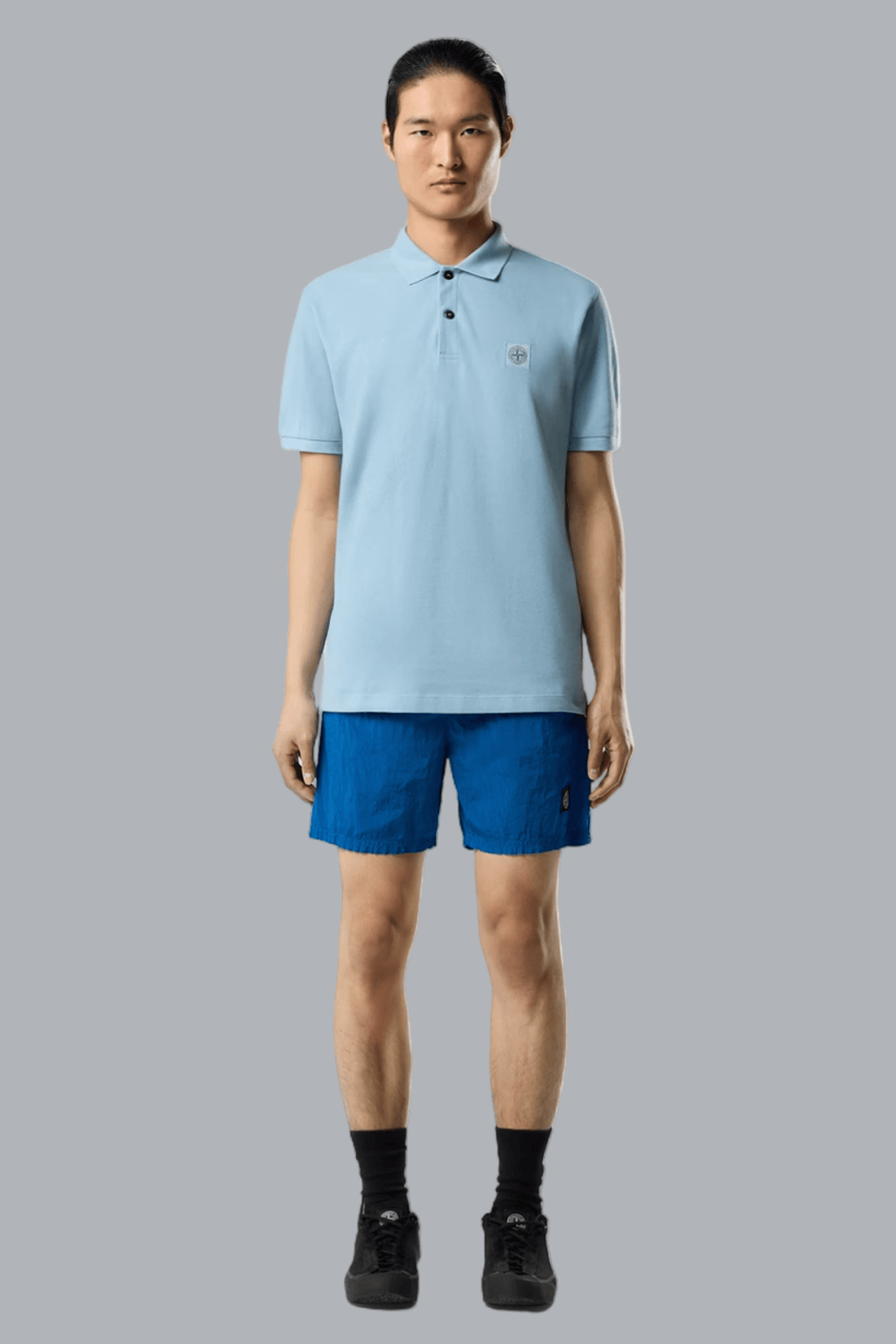 50/2 ORGANIC COTTON PIQUÉ POLO SHIRT POWDER BLUE
